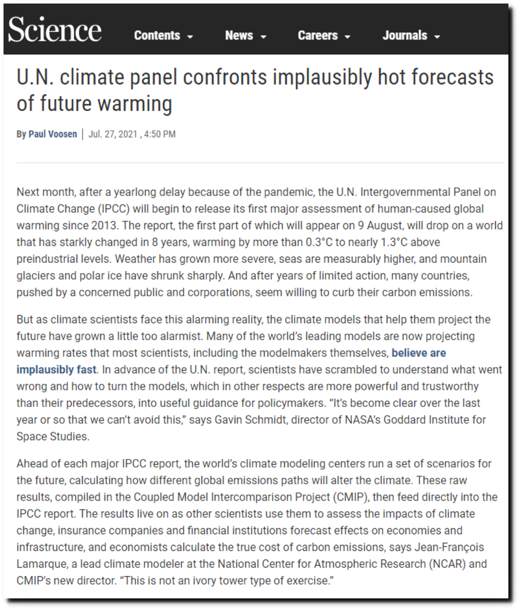 climate panel confronts implausibly hot forecasts of future