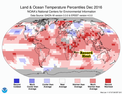 FAKE SCIENCE: “Global warming” world map data largely faked by NOAA… climate change fraud rapidly unraveling 122016