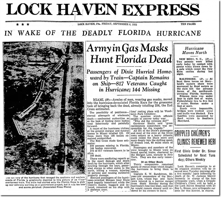 1935 hurricane track