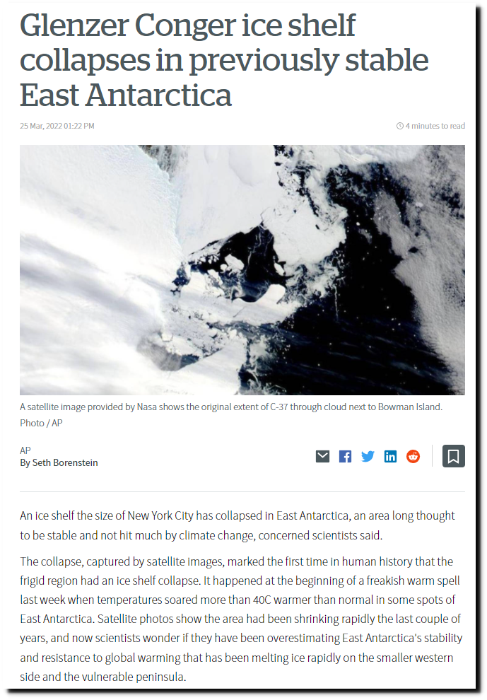 Satellite data shows entire Conger ice shelf has collapsed in